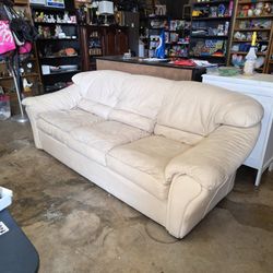 Vintage Leather Sofa, Fairly Used But Very Comfy And Structurally Sound 