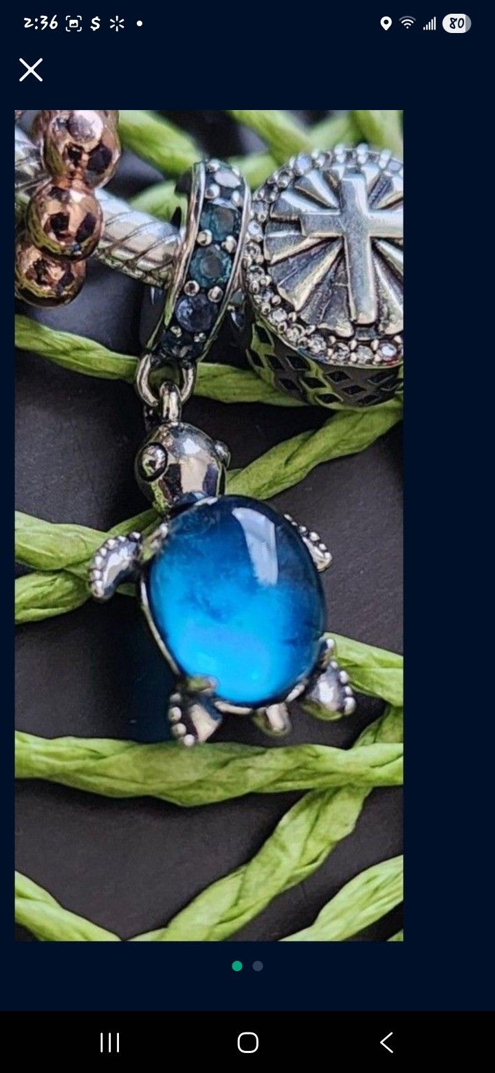 Pandora Blue Turtle Charm