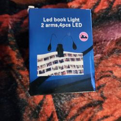 Led Book Light 2 Arm, 4 Pcs LED