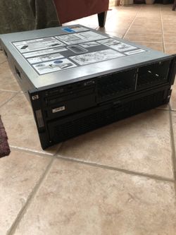 HP DL580 G5 Server workstation computer. Message with offers