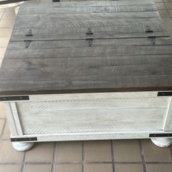 Rustic Table With Storage 
