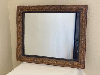 Antique Gilt Wood Rectangular Mirror ~ Mirrored Vanity Tray