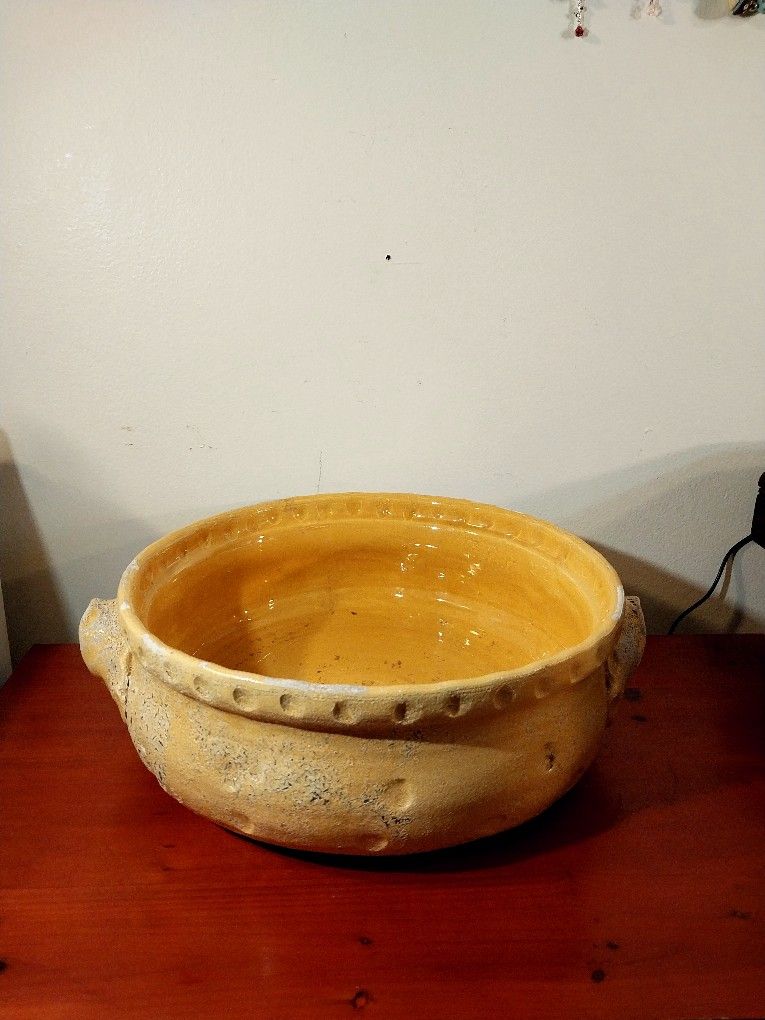 Vintage Vietri Italy Yellow Handmade Planter