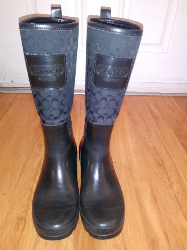 Coach Women's Black Rain boots size 9 Used