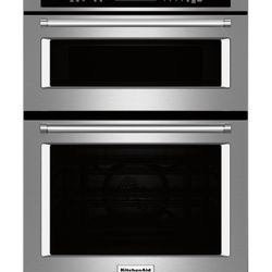 KitchenAid - 30" Single Electric Convection Wall Oven with Built-In Microwave - Stainless Steel