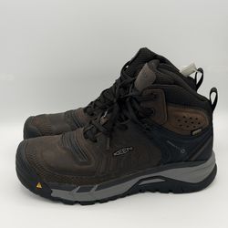 Keen Kansas City+ Mid Work Shoe Men's Size 13 D Safety Toe EH Brown 1026357