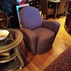 Two Matching Purple Swivel/ Rocking Chairs 