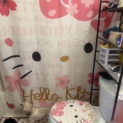 4pcs Hello Kitty Shower Curtain Sets