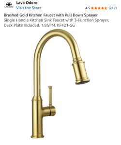 Lava Odoro Brushed Gold Kitchen Faucet with Pull Down Sprayer