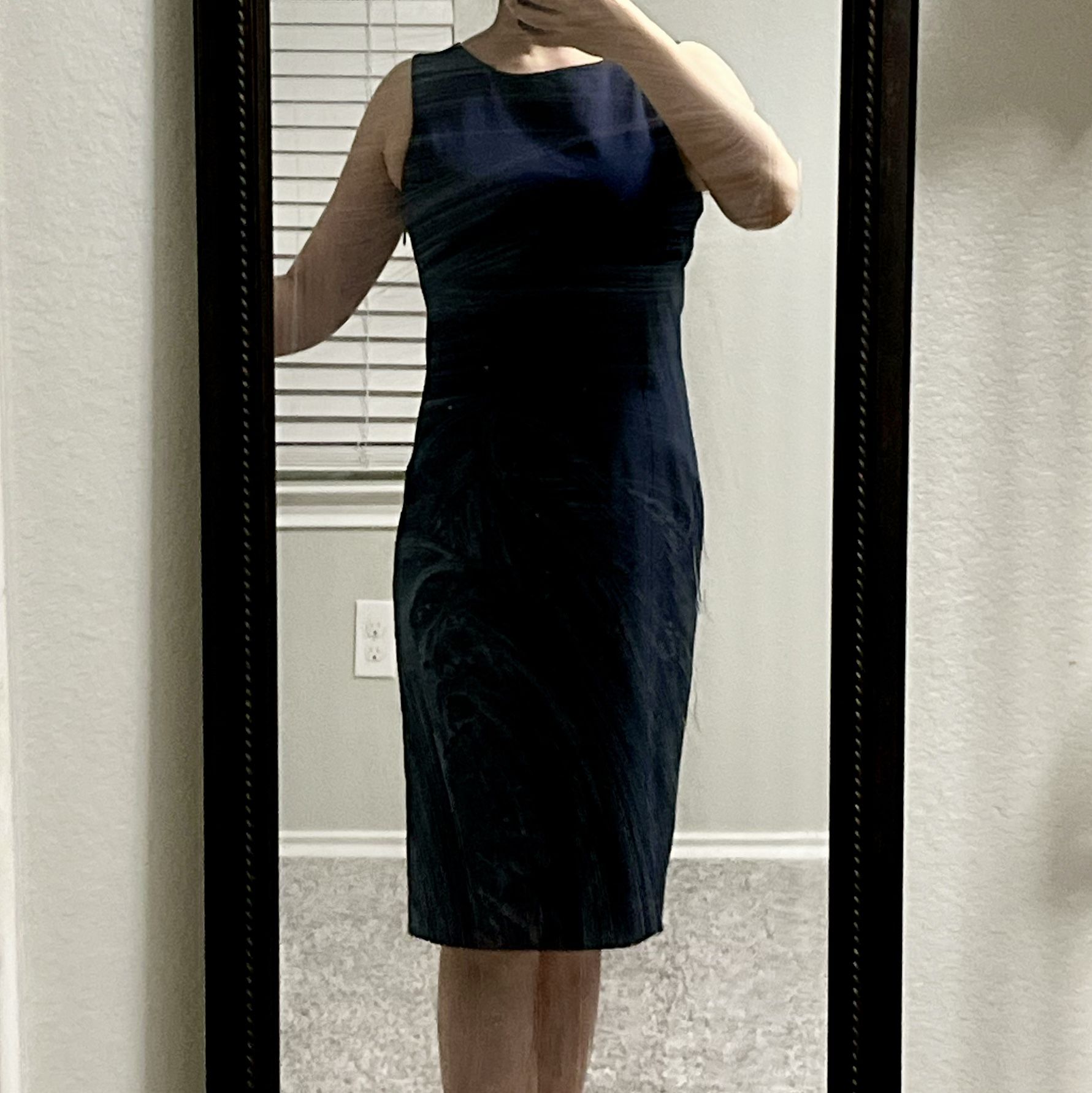 Calvin Klein Women's Sheath Dress Sleeveless Navy Blue Size 6 (likely) Exc.