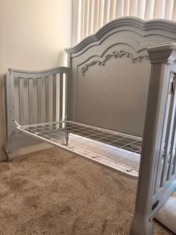 Gray Convertible Baby Crib