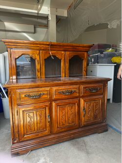 💖 2 PIECE OAK CHINA CABINET GLASS SET💖