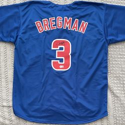 Alex Bregman Signed Chicago Cubs Custom Pro Style Jersey Beckett
