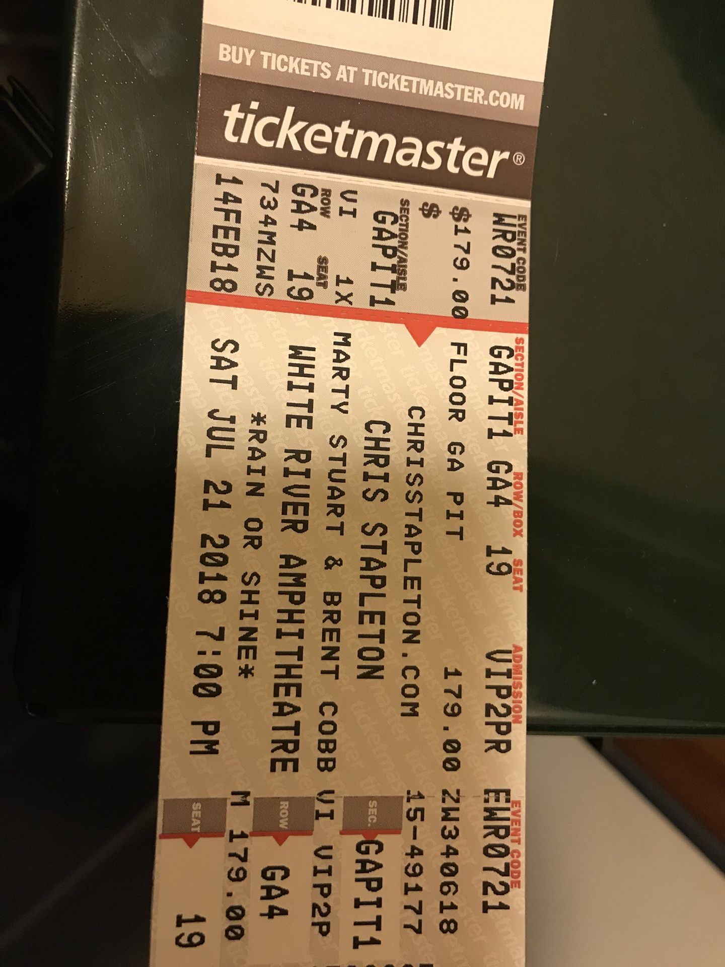 2 Chris Stapleton vip tickets pit ga