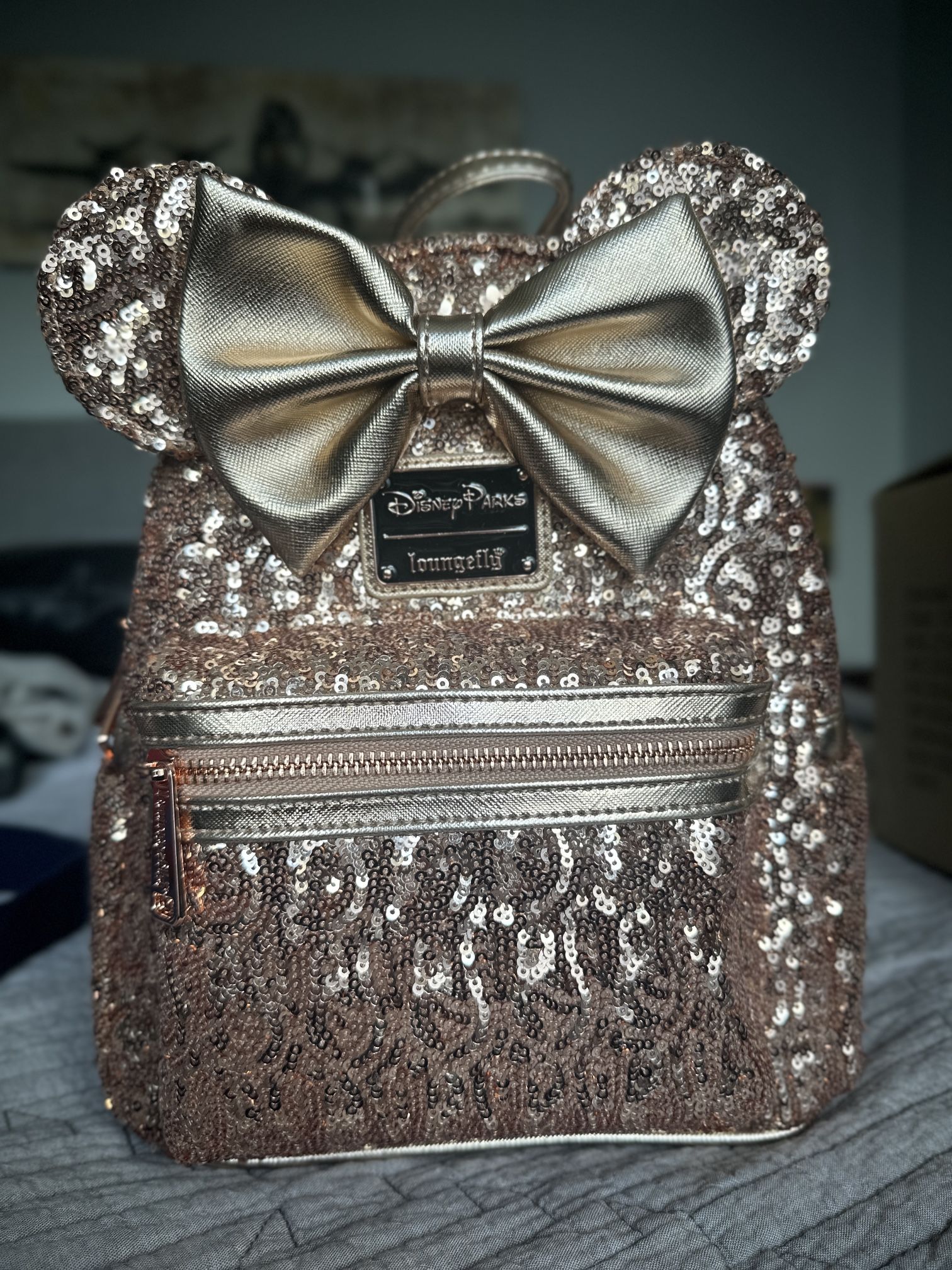 Disney Parks Minnie Mouse Sequined Mini Backpack by Loungefly New with Tags