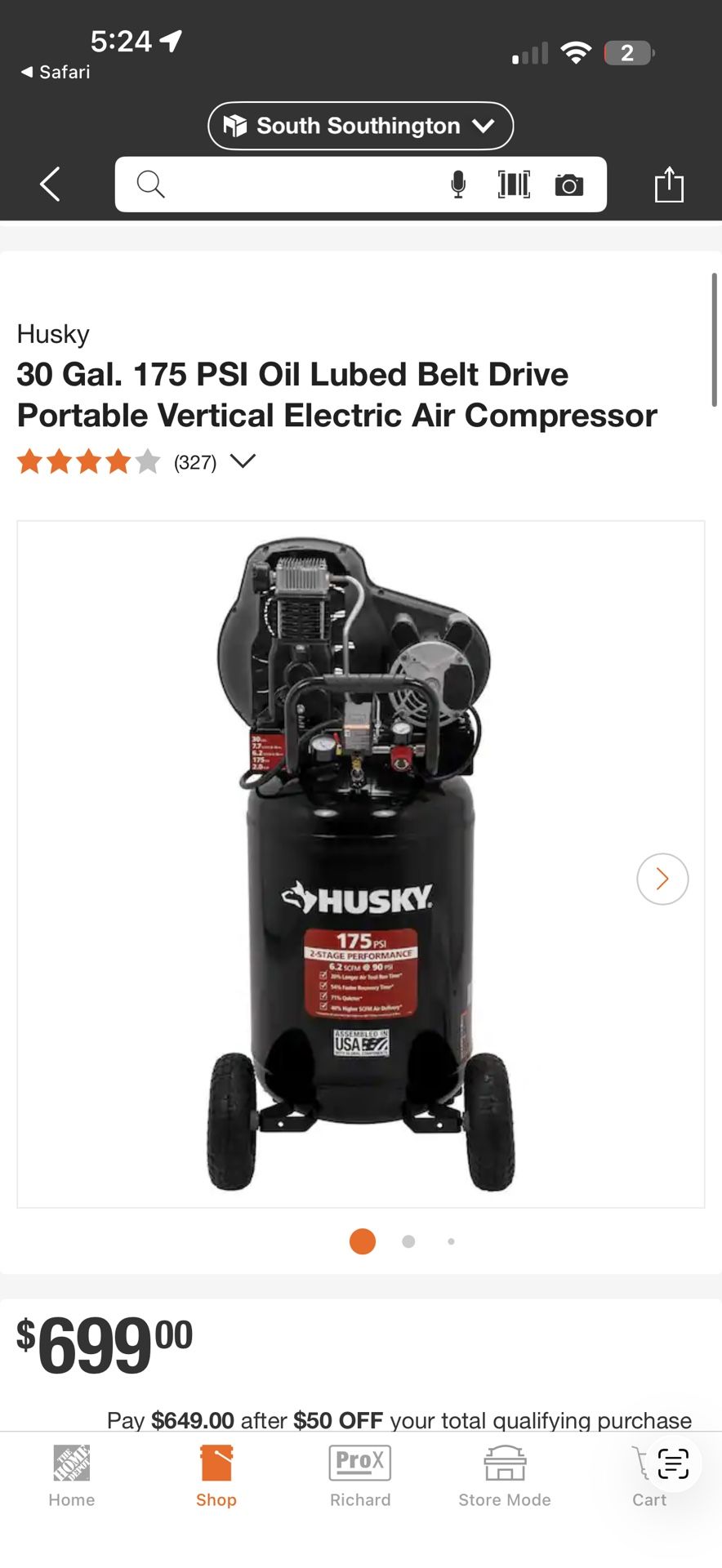 30 Gal 175 Psi Compressor
