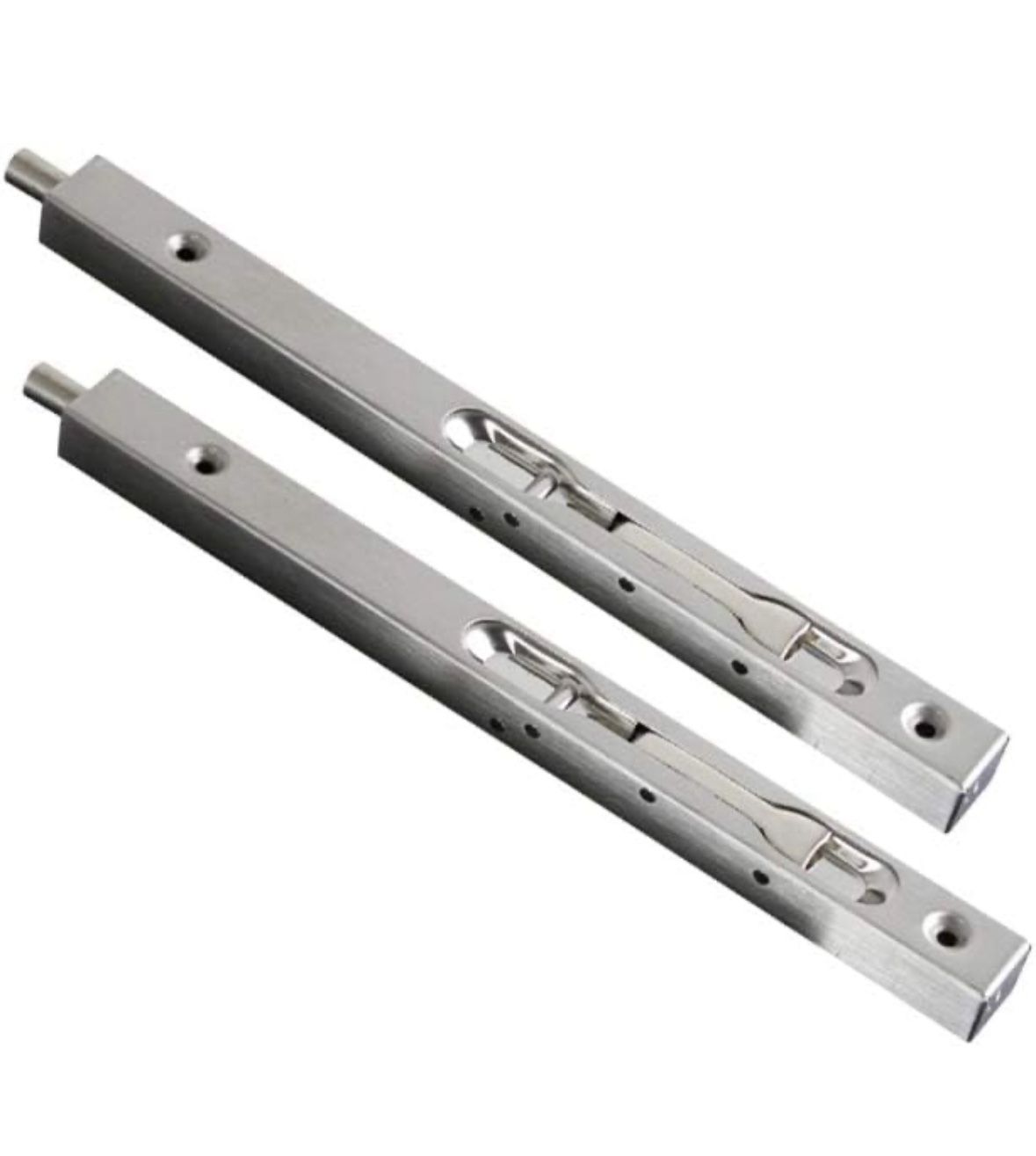 TOGU 2 Pack Stainless Steel Lever Action Flush Bolt in 6" 8" 10" 12" 18" 24",Concealed Security Slide Bolt Lock for Composite Doors, French Doors, Woo