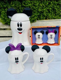 Disney Mickey Minnie Mouse Halloween Pumpkin Ghost Decor