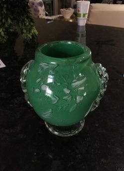 Beautiful heavy blown glass vase
