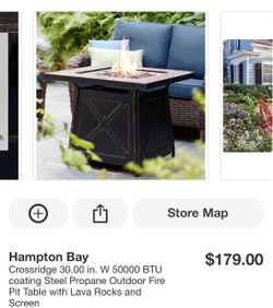 fire pit propane outdoor hampton bay( brand new in box)