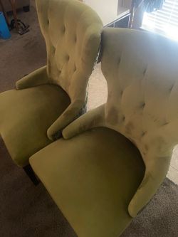 Green accent chairs