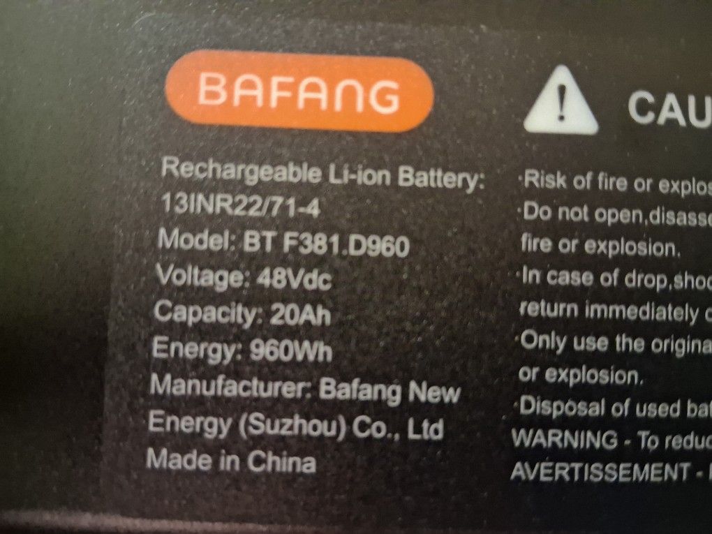 Rechargable Li-ion E-battery (Bafang)