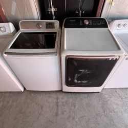 White Samsung Washer And Electric Dryer