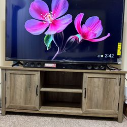 Modern Farmhouse TV Stand with Storage Cabinets