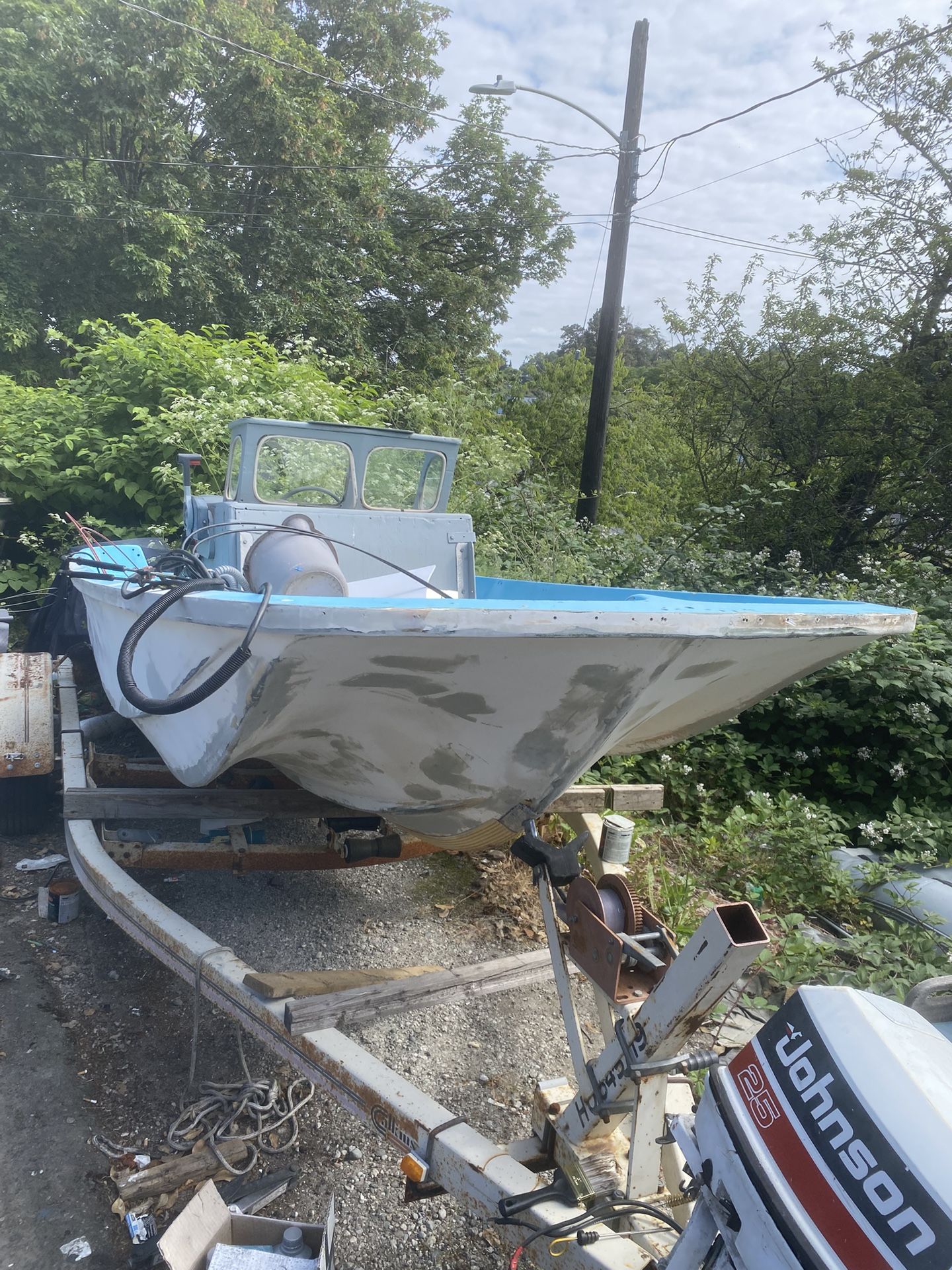 16’7” Boston Whaler And Trailer And Motor