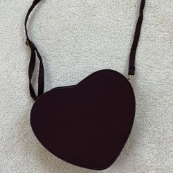 Diamante - Plain Brown Heart Crossbody Bag