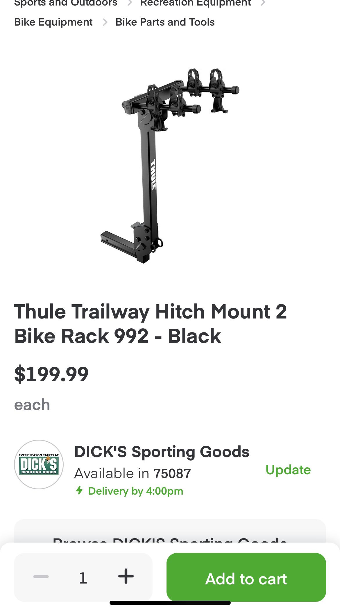 Thule Double Bike Vehicle Hitch Mount