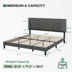 Novilla King Bed Frame & Headboard