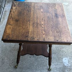 Antique 19th C. American Tiger Oak Side Table