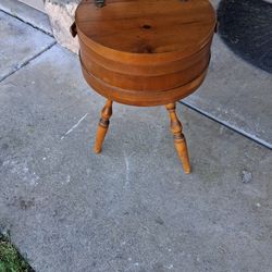 Vintage wooden sewing bucket