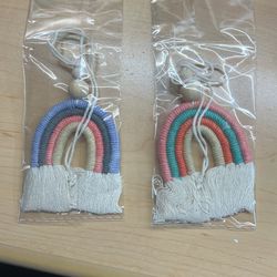 New Rainbow Macrame Car Charm