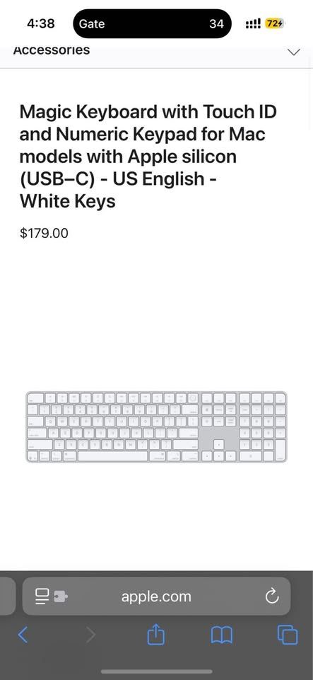 Magic Keyboard with Touch ID and Numeric Keypad - $150 OBO (MSRP $180 + tax)