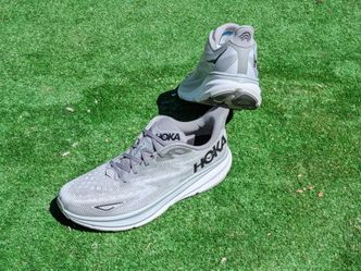 Hoka One Clifton 9 Mens Size 15 Gray Harbor Mist Running Shoes 1127895 VGC