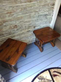 Matching antique end tables