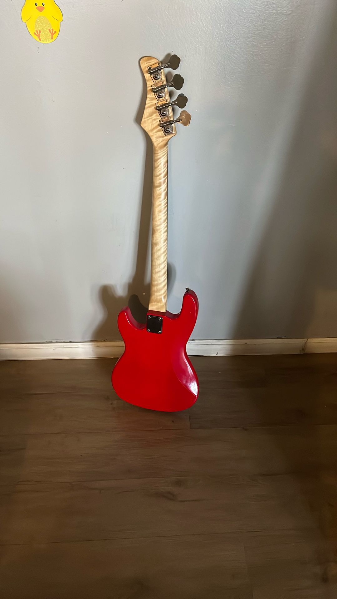 Glarry Red 4-String Bass Guitar