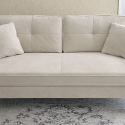 Beige/White Sofa / Couch – Clean, Comfortable – Pickup Only