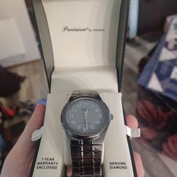Precision By Gruen Quart Genuine Diamond Watch 