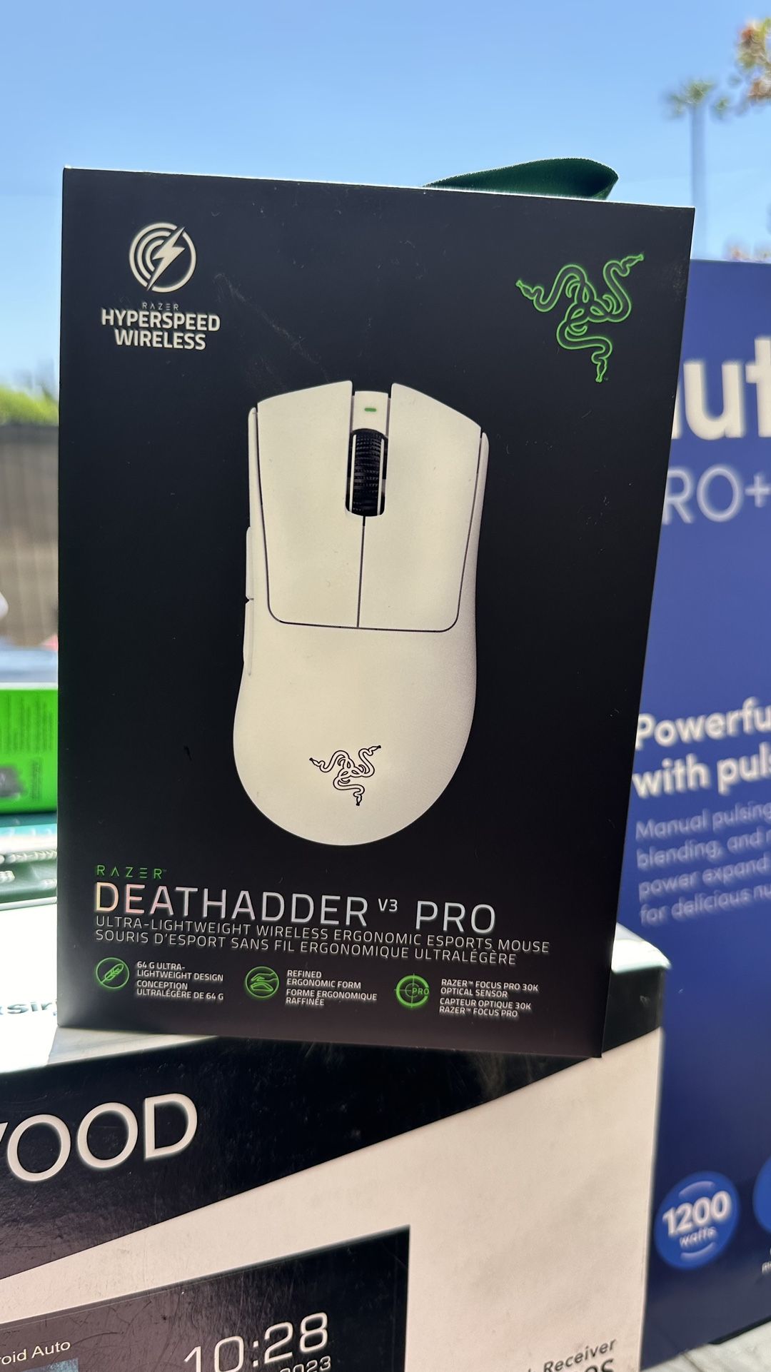 White Razer deathadder V3 Pro Gaming Esport Mouse