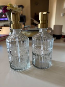 Glass Soap Dispenser Set of 2