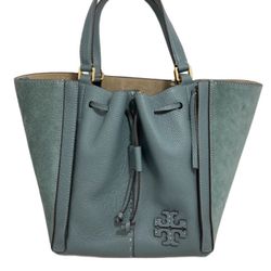 Tory Burch tote in teal.   Great Condition.
