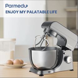 Parmedu 380W 8-Speed Electric Kitchen Food Mixer, Tilt-Head Household Stand Mixer