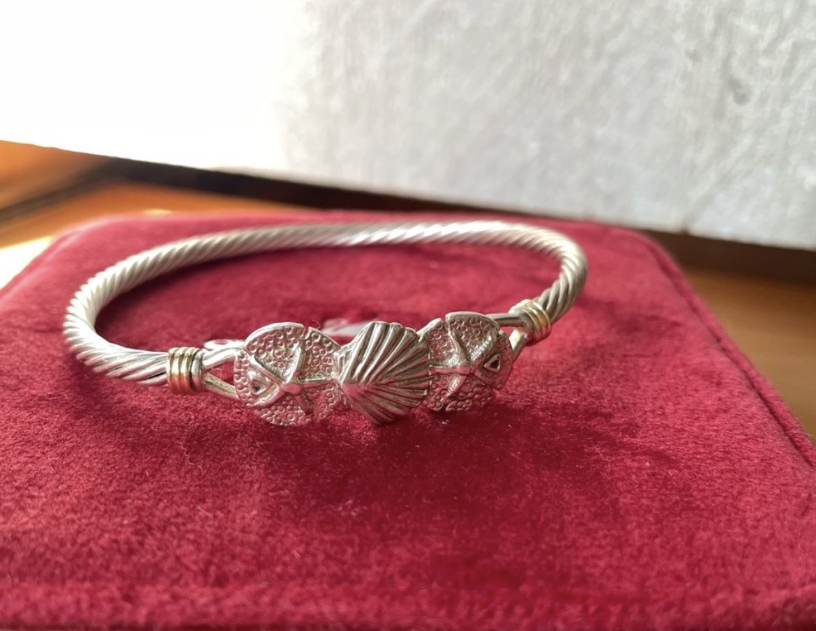 Beachcomber Cable Hook Silver 14K Gold Bracelet