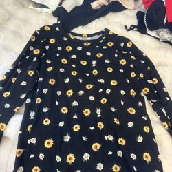 Black Longsleeve Sunflower shirt 