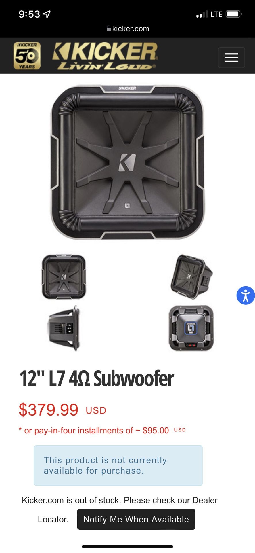Kicker 12 Inch L7 Q Class Subwoofers In Boxes for Sale in Bargersville