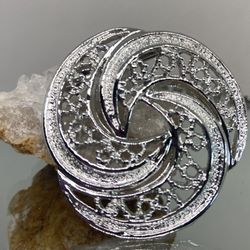 Vintage Gerry's Silver Tone Swirl Cluster Pin Spray Brooch 