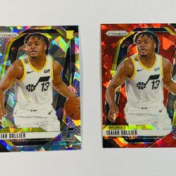 2024-25 Panini Prizm Isaiah Collier #227 Rookie RC Cracked Ice & Red Ice